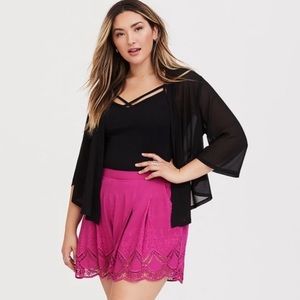 Torrid Pink Parade Scalloped Lace Trim soft shorts size 0